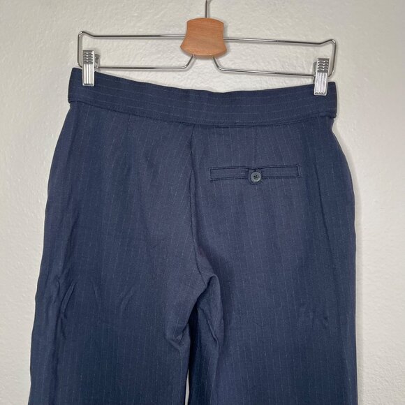 Spanx Womens Medium Navy Blue Pinstripe Ponte Wide Leg Pant 20385q - Picture 3 of 10
